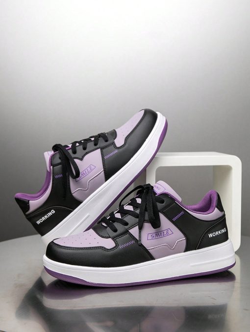 Black And Purple Contrast Color Sneakers DS 2
