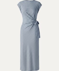 Alternative view of Striped Relaxed Midi Dress with Self-Tie