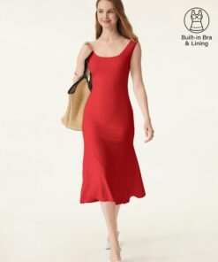 Alternative view of Scoop Neck Midi Low Back Bra Dress