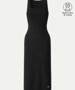 Alternative view of Back Smoothing Bandless Square Neck Midi Bra Dress