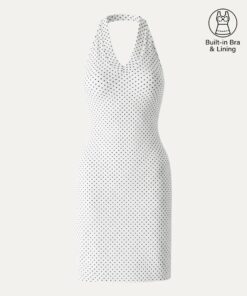 Alternative view of Soft Stretch Cotton Halter Neck Polka Dot Mini Bra Dress Limited Edition
