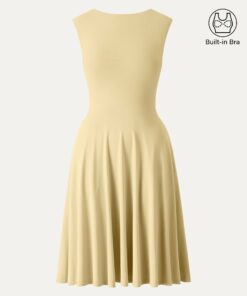 Alternative view of SkinKiss Boatneck Wide Shoulder Bra Dress with Pockets