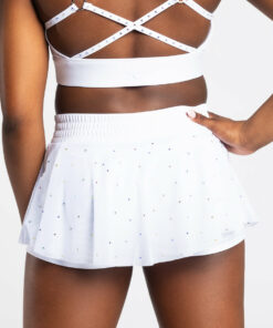 Alternative view of Mesh Overlay Skirt in White