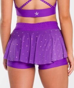 Alternative view of Mesh Overlay Skirt in Purple