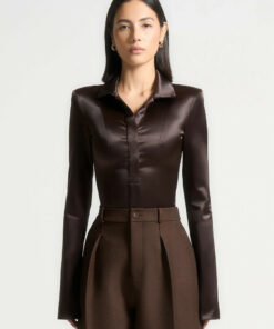Alternative view of Office Brown Satin Shirt DE20