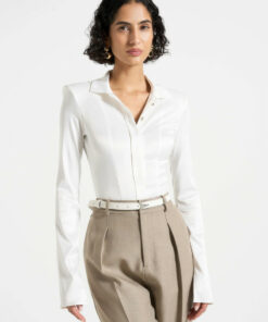 Alternative view of Office White Satin Shirt DE18