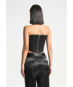 Alternative view of Black Fashion Satin Bandeau Corset Top DE6