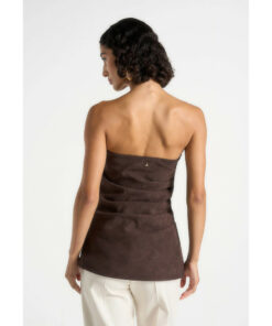 Alternative view of Suede Tacked Longline Bandeau Top DE26