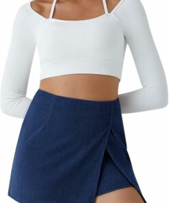 Alternative view of Dark Blue Corduroy Mini Skirt DE45