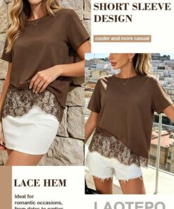 Alternative view of Women's Lace Patchwork Top DE37